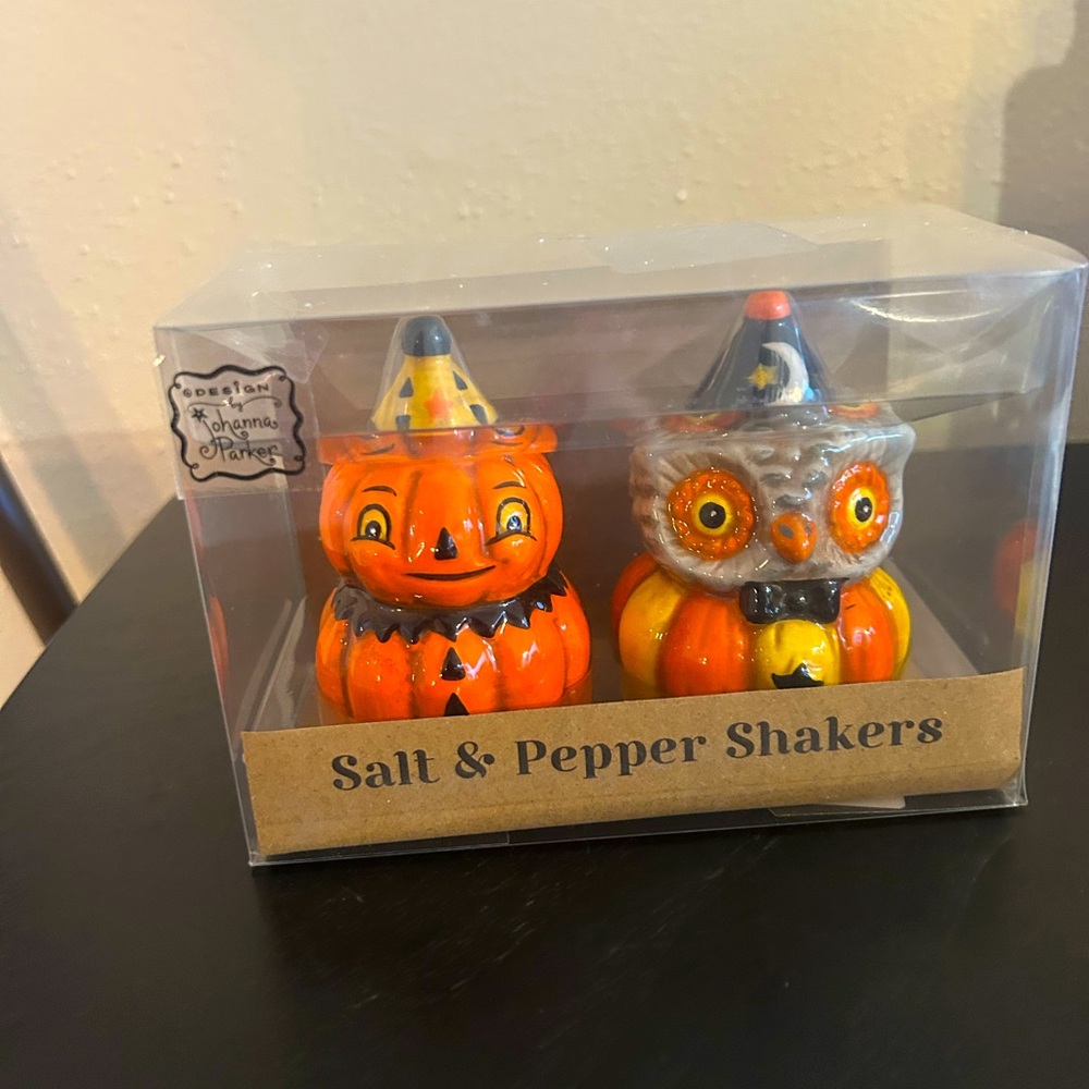 Halloween Pumpkin and Owl Salt & Pepper Shakers